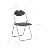 Folding Dining Chairs 2 pcs Black Faux Leather