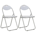 Folding Chairs 2 pcs White Faux Leather