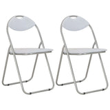 Folding Dining Chairs 2 pcs White Faux Leather