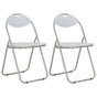 Folding Chairs 2 pcs White Faux Leather