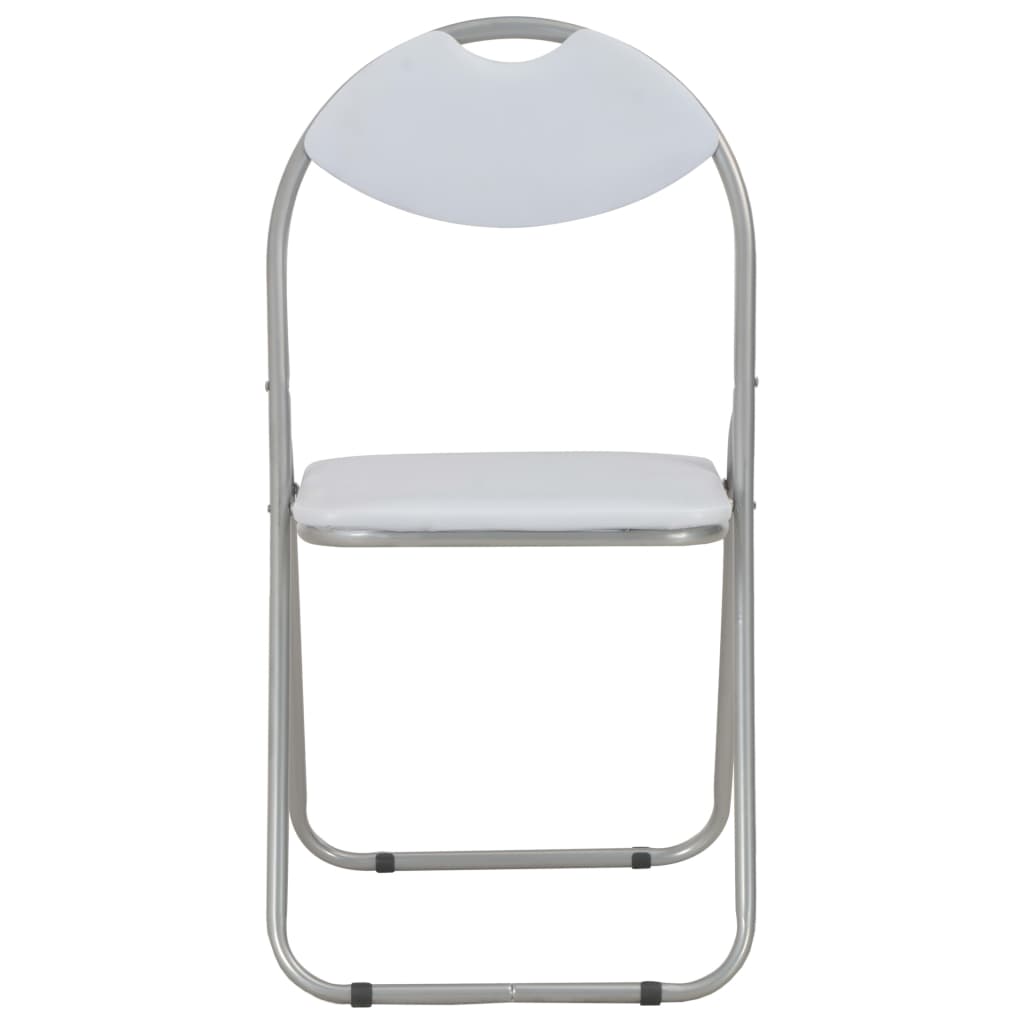 Folding Dining Chairs 2 pcs White Faux Leather