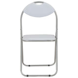 Folding Dining Chairs 2 pcs White Faux Leather