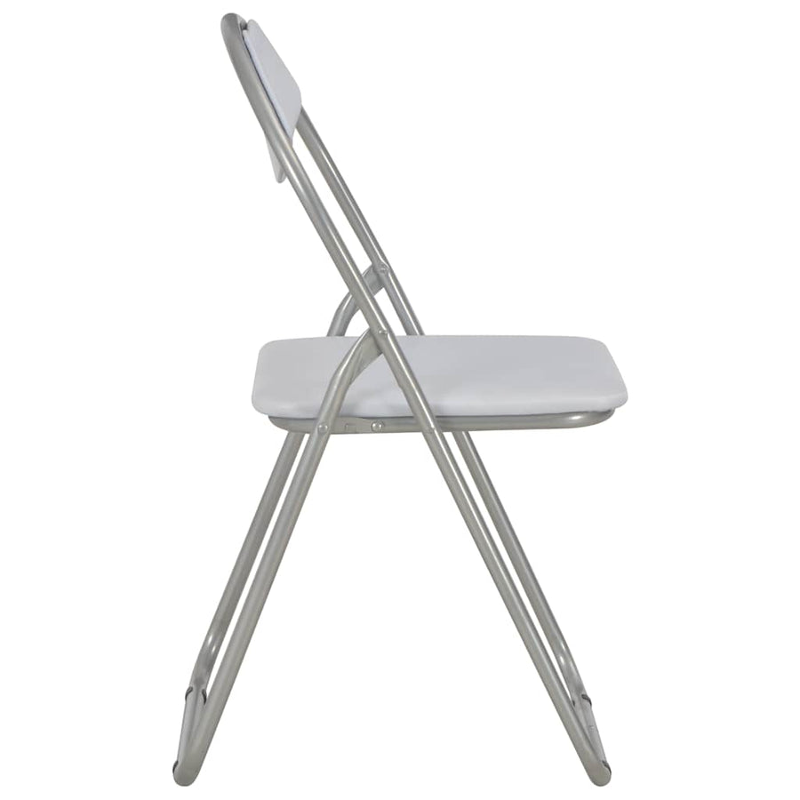 Folding Chairs 2 pcs White Faux Leather