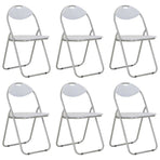 Folding Chairs 6 pcs White Faux Leather