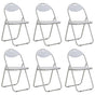 Folding Chairs 6 pcs White Faux Leather
