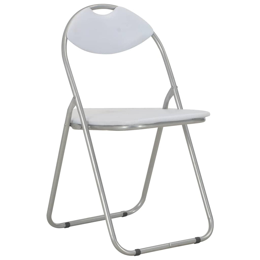 Folding Chairs 6 pcs White Faux Leather
