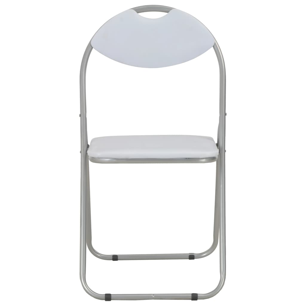 Folding Dining Chairs 6 pcs White Faux Leather