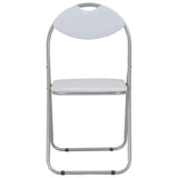 Folding Dining Chairs 6 pcs White Faux Leather