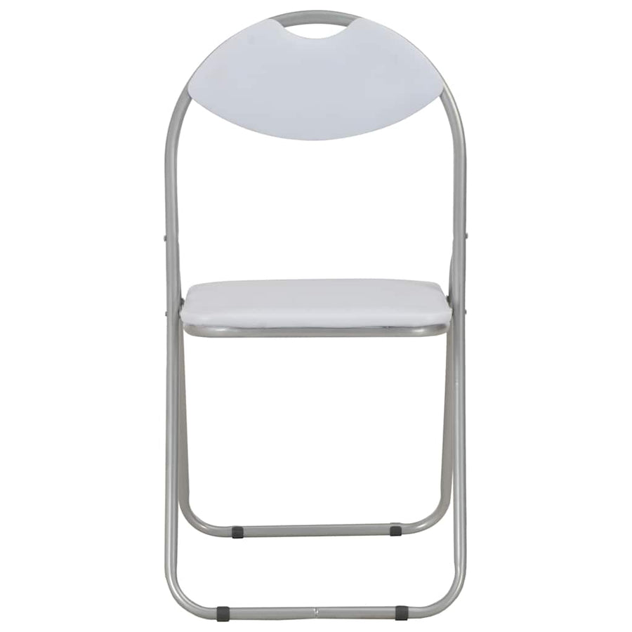 Folding Chairs 6 pcs White Faux Leather