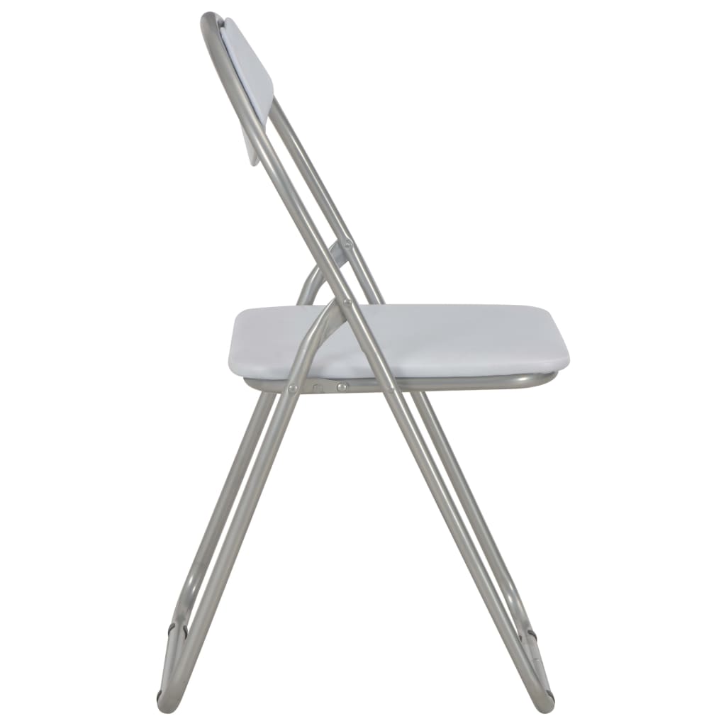 Folding Dining Chairs 6 pcs White Faux Leather