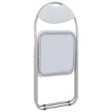 Folding Dining Chairs 6 pcs White Faux Leather - 45-Degree Angle