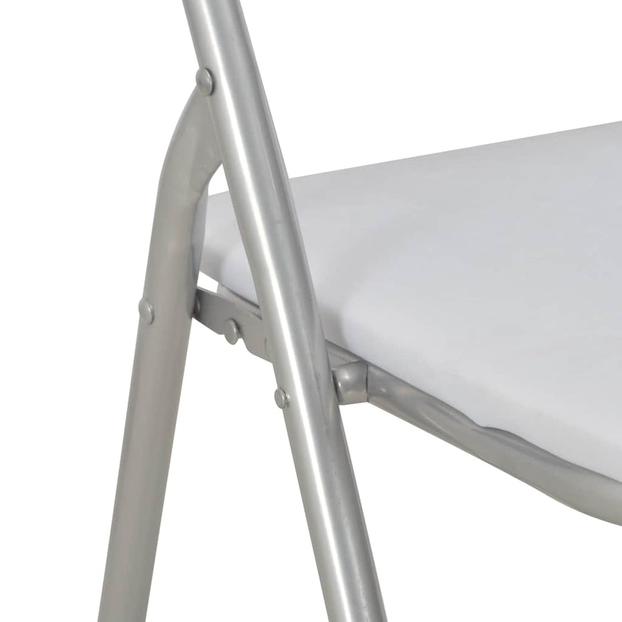 Folding Chairs 6 pcs White Faux Leather