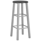Bar Stools 2 pcs Silver MDF - Front View