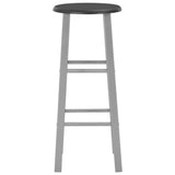 Bar Stools 2 pcs Silver MDF - Side View