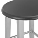 Bar Stools 2 pcs Silver MDF - Top-Down View
