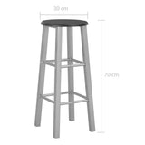Bar Stools 2 pcs Silver MDF - Rear View