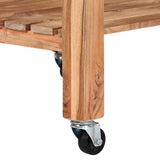 Kitchen Trolley 58x58x89 cm Solid Acacia Wood - Low Angle