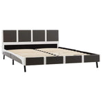 Bed Frame without Mattress Grey and White 137x187 cm Double