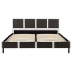 Bed Frame without Mattress Grey and White 137x187 cm Double