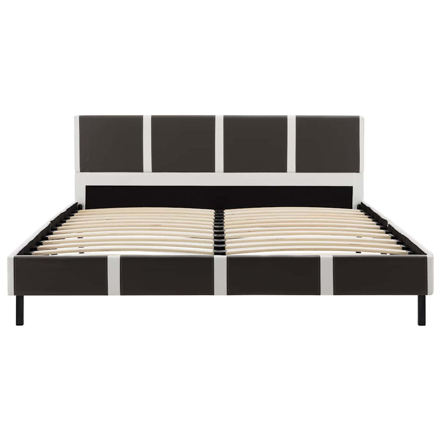 Bed Frame without Mattress Grey and White 137x187 cm Double
