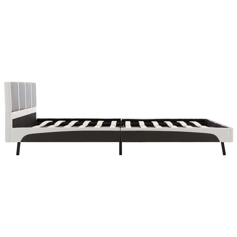 Bed Frame without Mattress Grey and White 137x187 cm Double