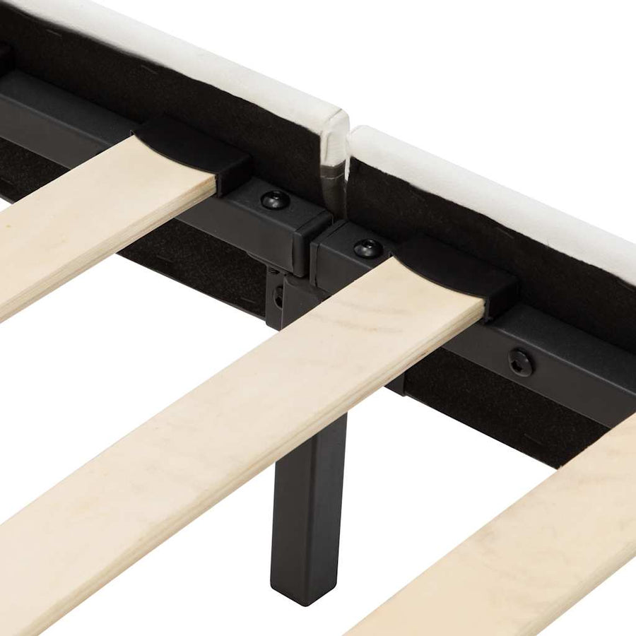 Bed Frame without Mattress Grey and White 137x187 cm Double