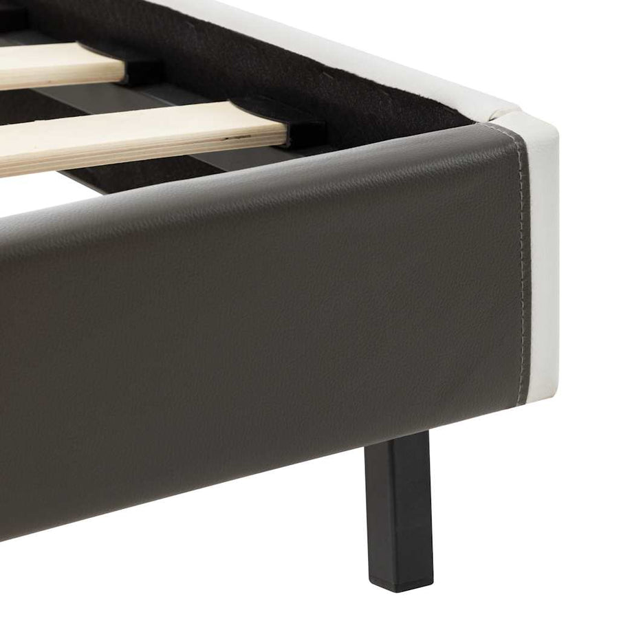 Bed Frame without Mattress Grey and White 137x187 cm Double