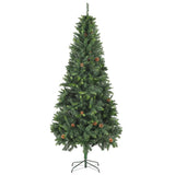 Artificial Christmas Tree with Pine Cones Green 210 cm - Front View