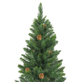Artificial Christmas Tree with Pine Cones Green 210 cm - Side View