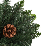Artificial Christmas Tree with Pine Cones Green 210 cm - Top-Down View