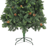 Artificial Christmas Tree with Pine Cones Green 210 cm - Close-Up Angle