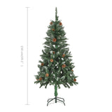 Artificial Christmas Tree with Pine Cones and White Glitter 150 cm - Close-Up Angle