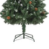 Artificial Christmas Tree with Pine Cones and White Glitter 180 cm - Rear View