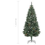 Artificial Christmas Tree with Pine Cones and White Glitter 180 cm - Close-Up Angle
