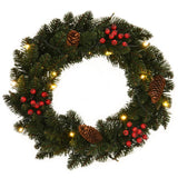 Christmas Wreaths 2 pcs with Decoration Green 45 cm - Front View