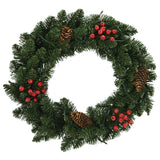 Christmas Wreaths 2 pcs with Decoration Green 45 cm - Side View