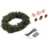 Christmas Wreaths 2 pcs with Decoration Green 45 cm - Close-Up Angle