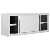 Kitchen Wall Cabinet with Sliding Doors 120x40x50 cm Stainless Steel - Top-Down View
