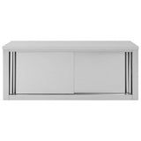 Kitchen Wall Cabinet with Sliding Doors 120x40x50 cm Stainless Steel - 45-Degree Angle