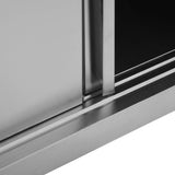 Kitchen Wall Cabinet with Sliding Doors 120x40x50 cm Stainless Steel - Rear View