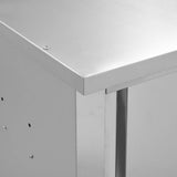 Kitchen Wall Cabinet with Sliding Doors 120x40x50 cm Stainless Steel - Close-Up Angle