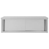 Kitchen Wall Cabinet with Sliding Doors 150x40x50 cm Stainless Steel - 45-Degree Angle