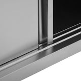 Kitchen Wall Cabinet with Sliding Doors 150x40x50 cm Stainless Steel - Rear View