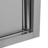 Kitchen Wall Cabinet with Sliding Doors 150x40x50 cm Stainless Steel - Low Angle