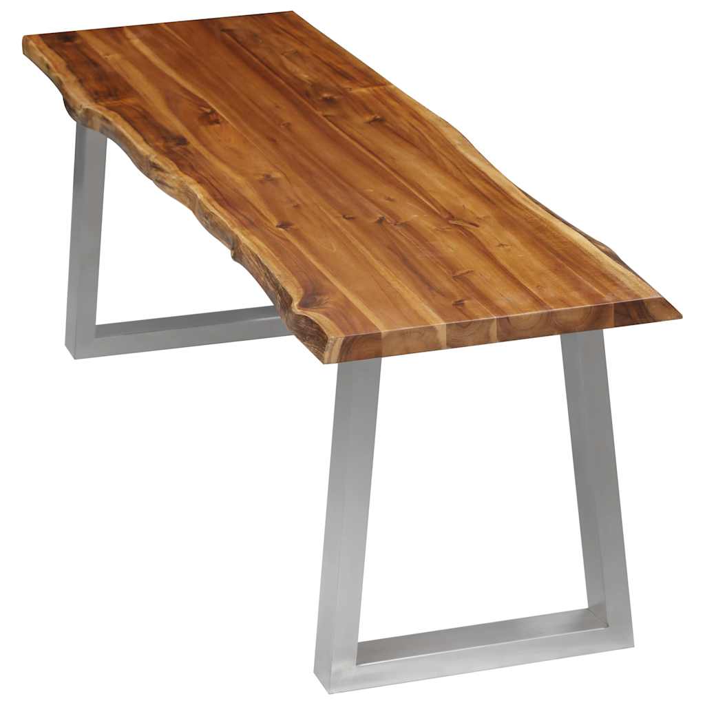 Bench 140 cm Solid Acacia Wood and Stainless Steel