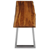Bench 140 cm Solid Acacia Wood and Stainless Steel