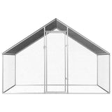 Outdoor Chicken Cage 2.75x2x1.92 m Galvanised Steel - Front View