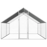 Outdoor Chicken Cage 2.75x4x1.92 m Galvanised Steel - Front View