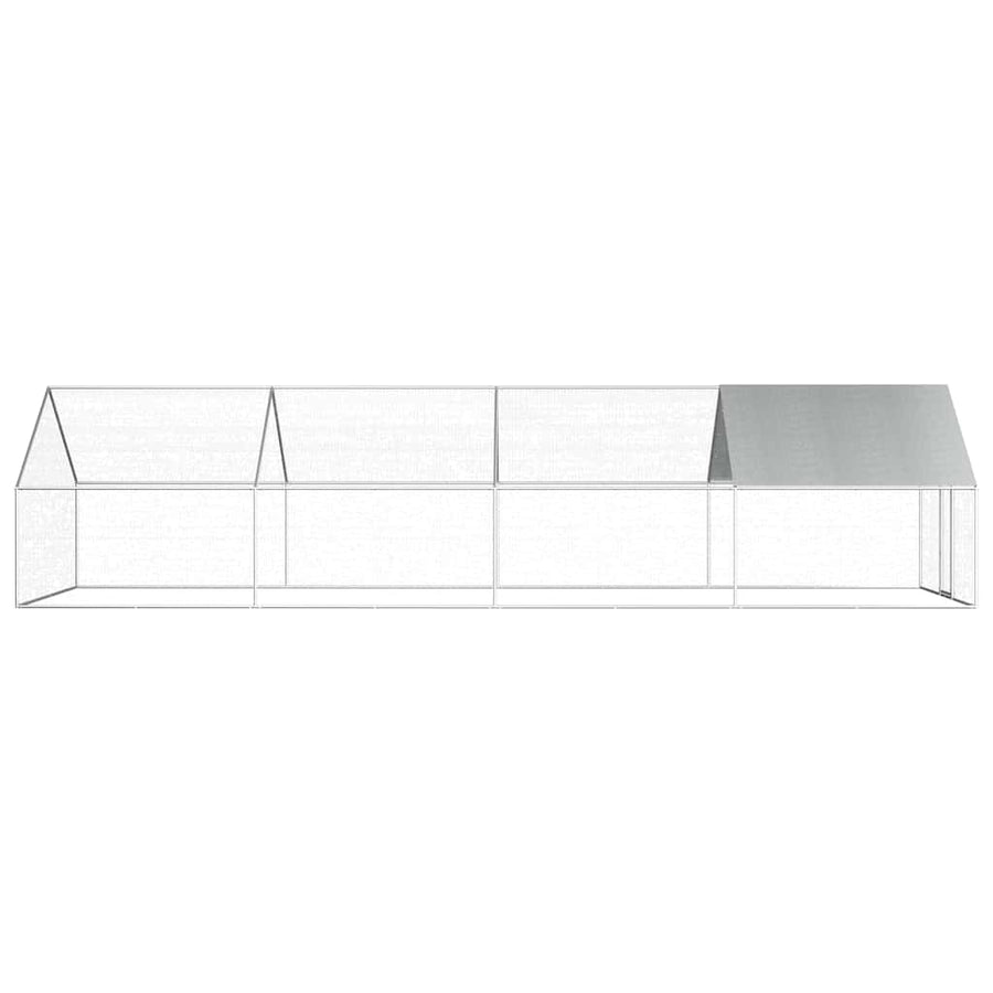 Outdoor Chicken Cage 2,75x8x1,92 m Galvanised Steel