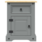 Bedside Cabinet Mexican Pine Corona Range Grey 53x39x67 cm